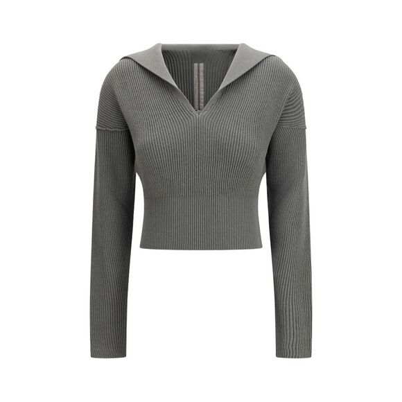 Rick Owens Women Euca Virgin Wool Sweater With V Neck
